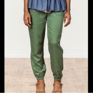 Matilda Jane Nature Walk Pants Joggers Size XS Green Elastic Waist NWT